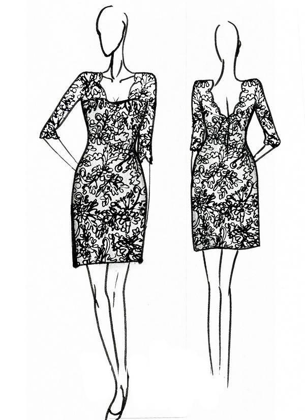 蕾丝连衣裙-女装设计-服装设计